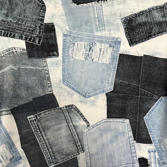 SHEIN X The‎ Future X Allover Pocket Print Drawstring Hem Crop Tee - Picture 3 of 4